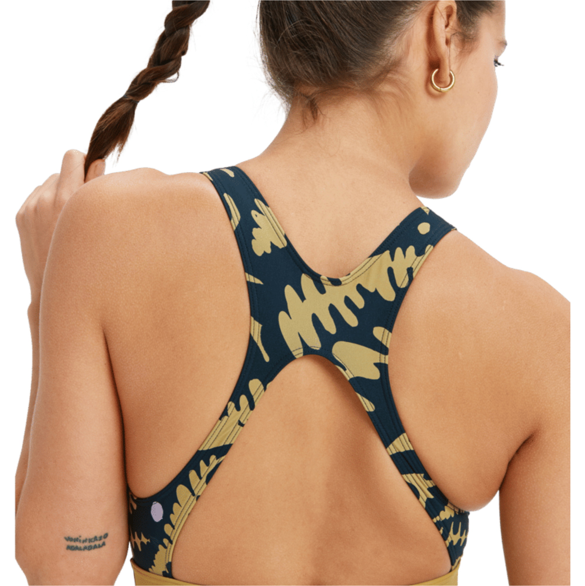 2025 Roxy Dame Active High Perf Badedragt ERJX103772 - Anthracite Big Flowers